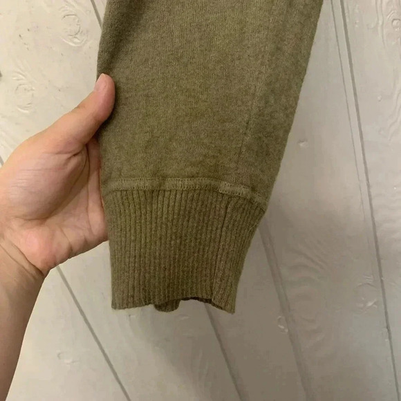 The North Face olive green cotton wool nylon blend 1/4 zip pullover | XL - Picture 3 of 5